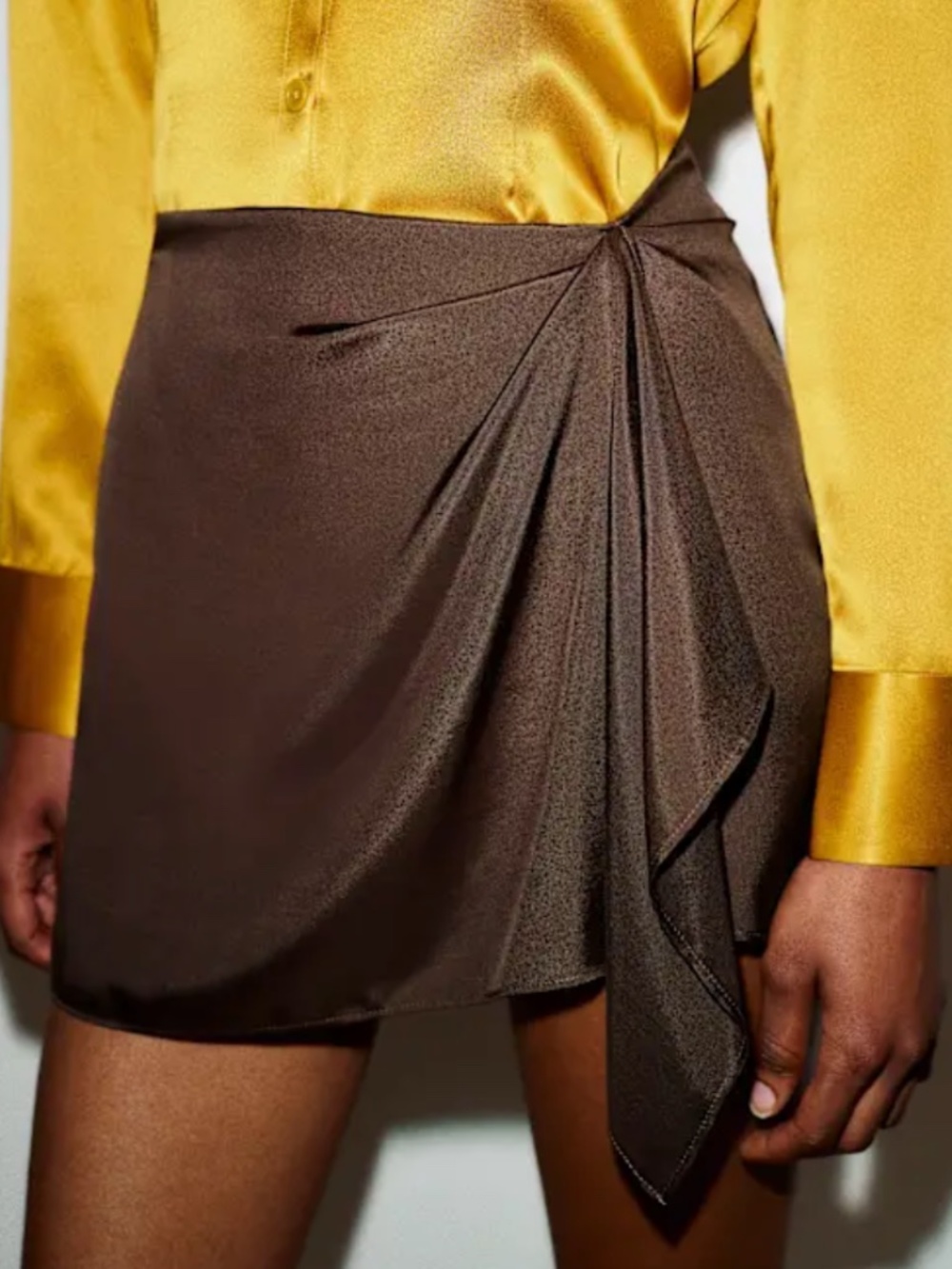Reformation Milla Silk Asymmetrical Mini Skirt